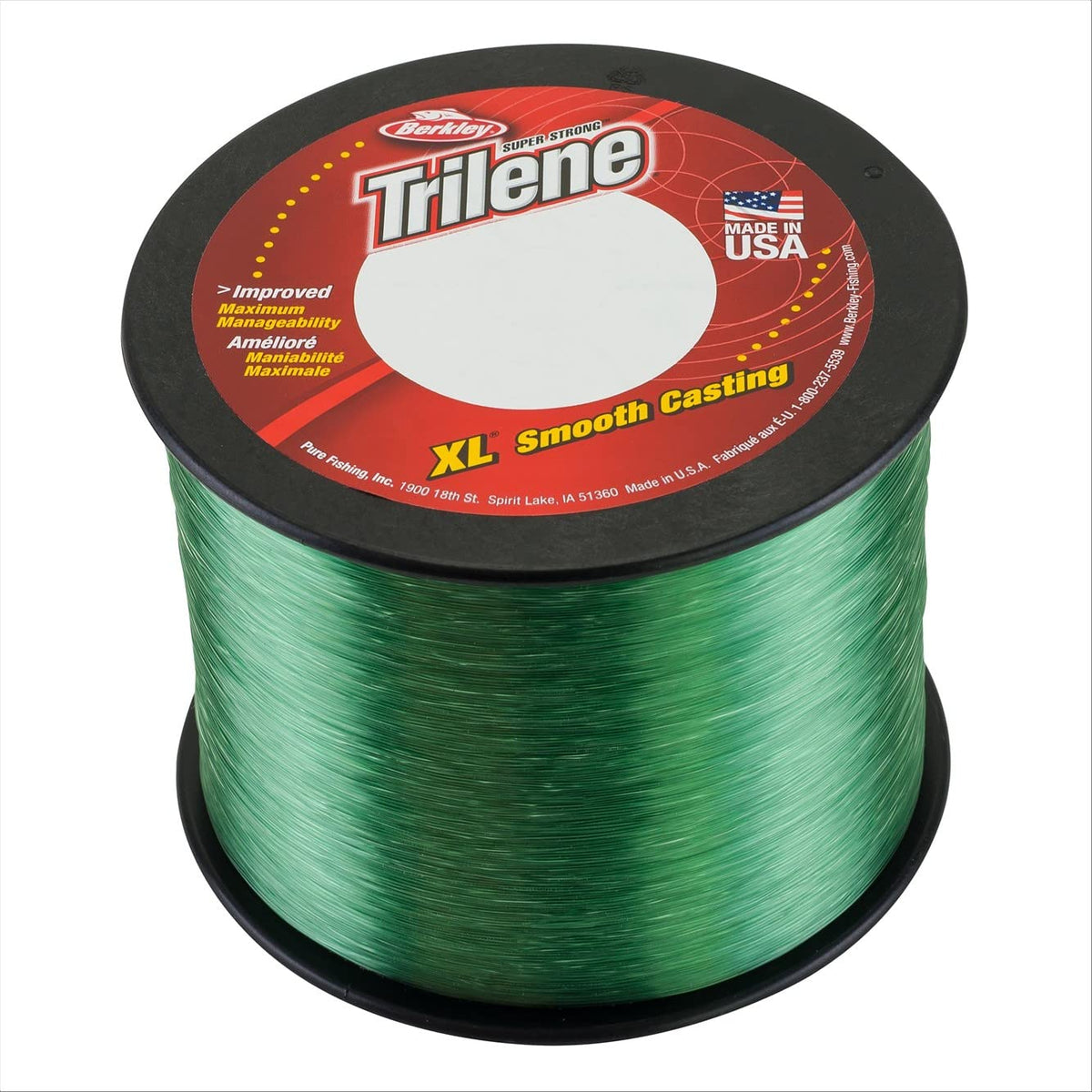 Berkley Trilene XL low-vis green spool for stealthy freshwater fishing.