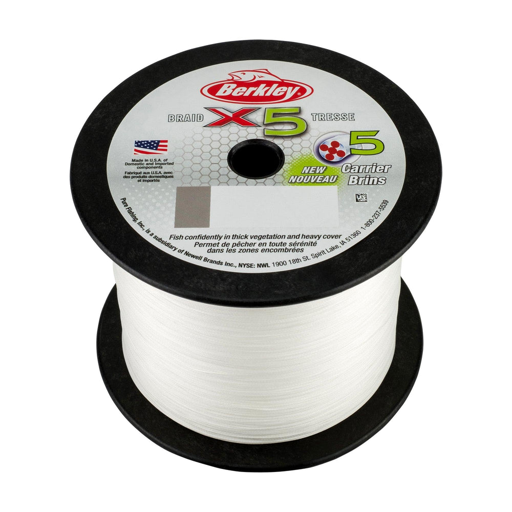 Five-strand Berkley x5 Braid construction for higher tensile strength.