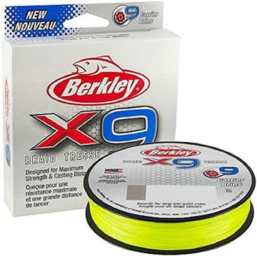 Berkley X9 Braid Flame Green on reel for smooth casting and long-distance lure placement