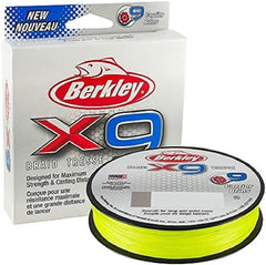 Berkley X9 Braid Flame Green on reel for smooth casting and long-distance lure placement