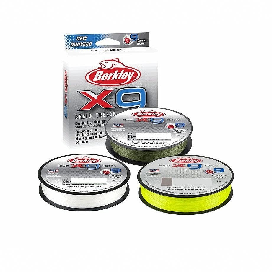 Berkley X9 Braid suitable for freshwater and saltwater environments.