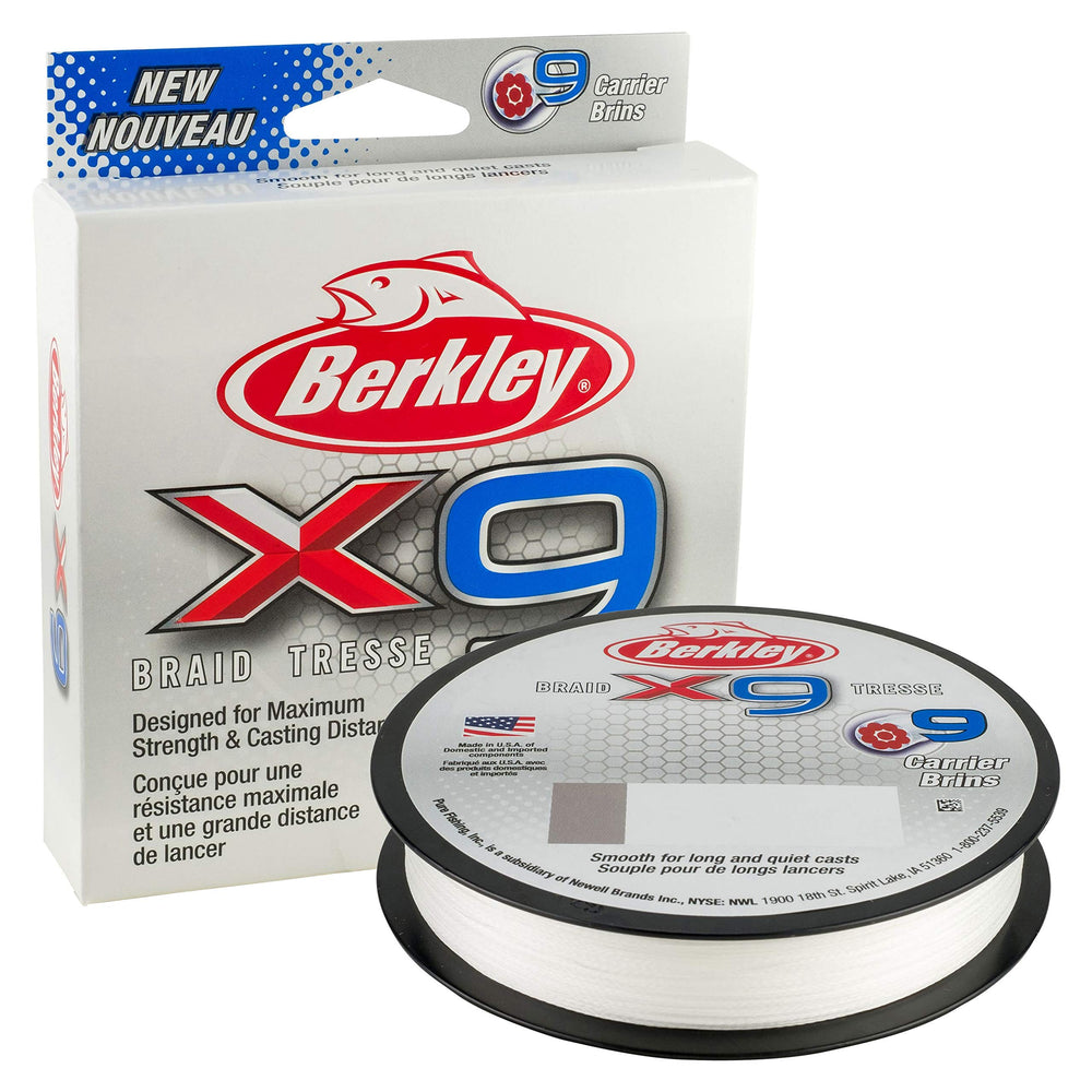 Berkley x9 Braid ideal for freshwater and saltwater use.