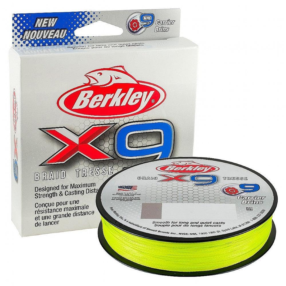 Berkley X9 Braid low-vis green on water for stealth presentations.