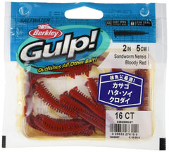 Berkley G2SQSW2-BY Sandworm lure close-up in Bloody Red