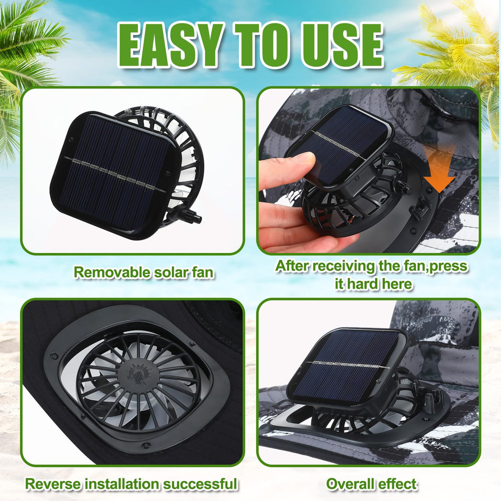 Removable mask and detachable solar fan for versatile wear
