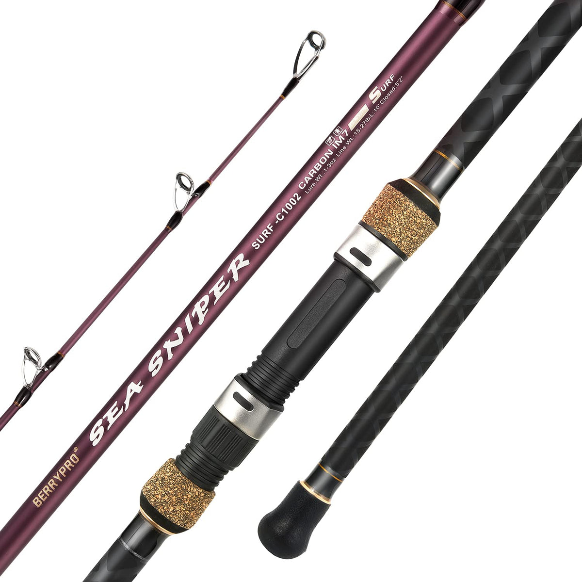 Berrypro surf rod carbon fiber blank demonstrates precise sensitivity for long casts.