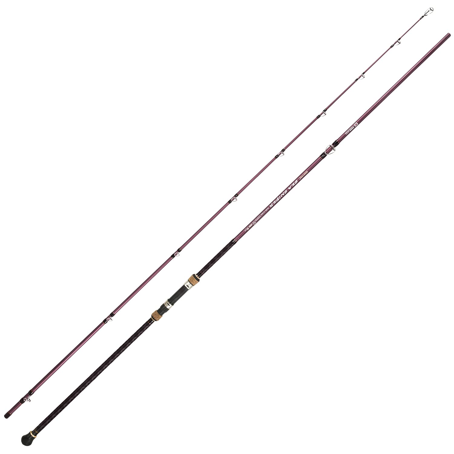 Berrypro surf rod guides and guide ring promote smooth line flow and reduced friction.