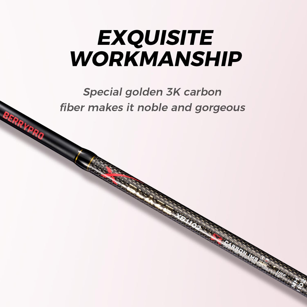 High-strength reel seat and segmented cork handle on Berrypro surf rod