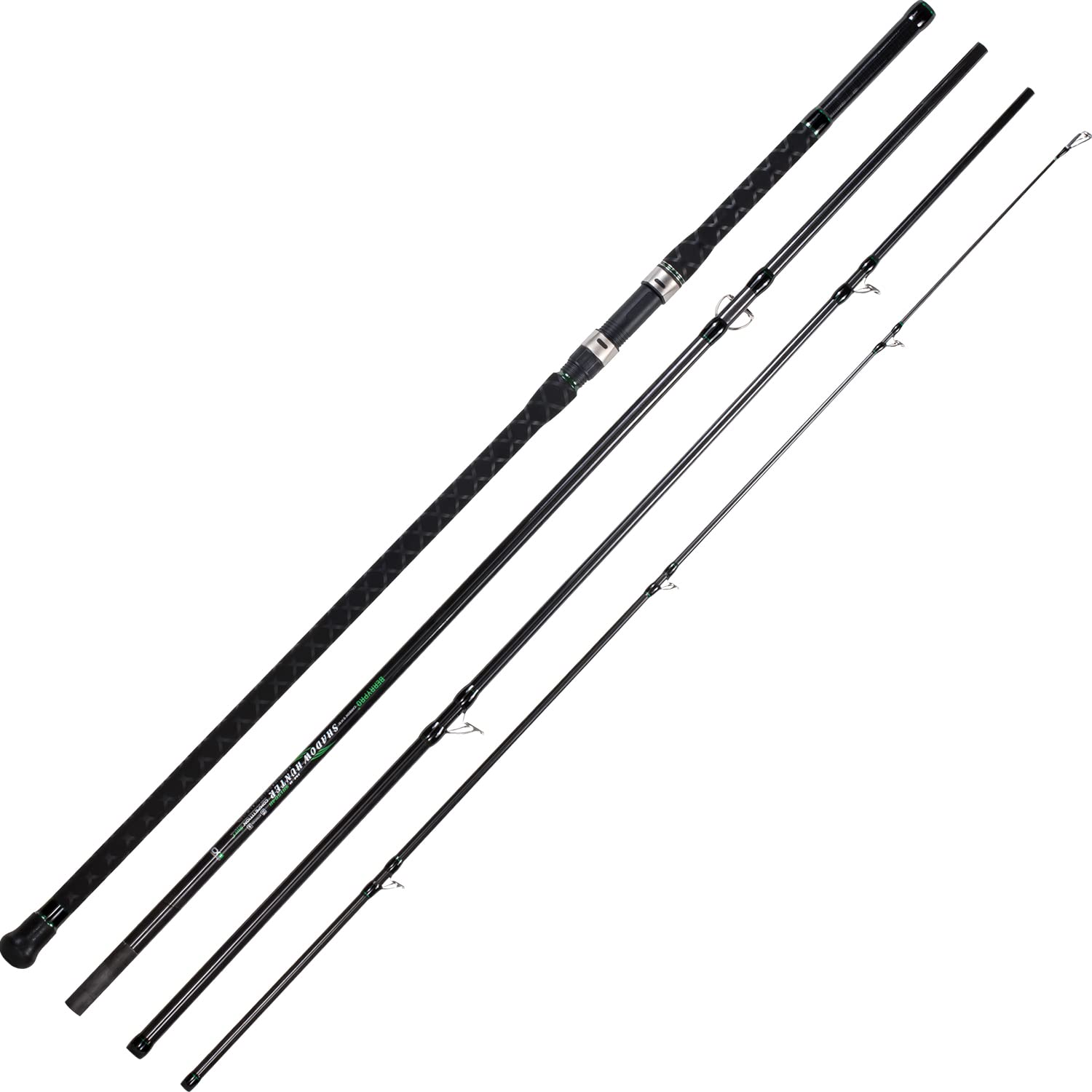 BERRYPRO Surf Spinning Rod blank close-up highlighting IM8 carbon sensitivity for accurate casts