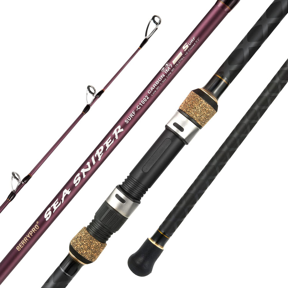 Berrypro surf spinning rod carbon blank delivers acute sensitivity for detecting bites.