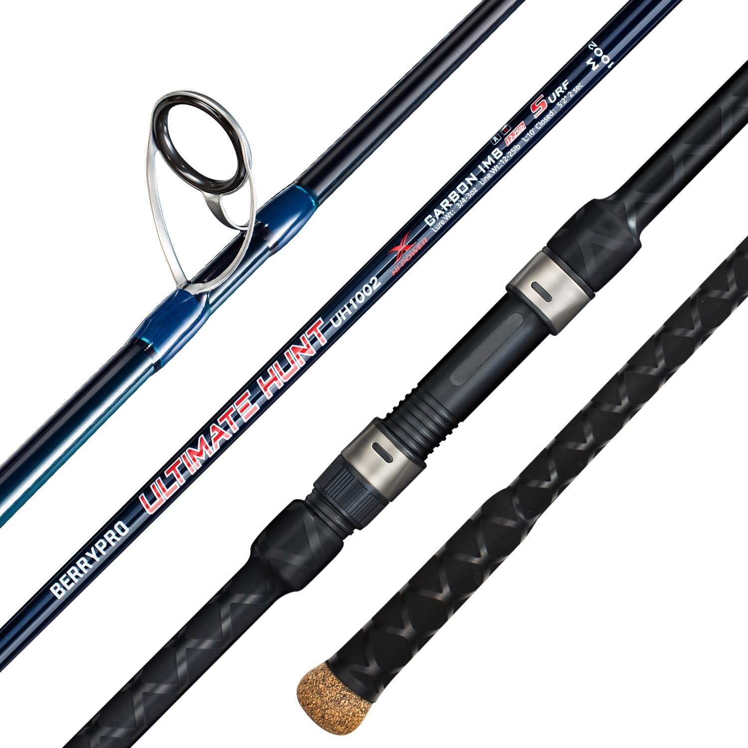 Berrypro surf-spinning rod with full carbon and Fuji guide for smooth, long casts.