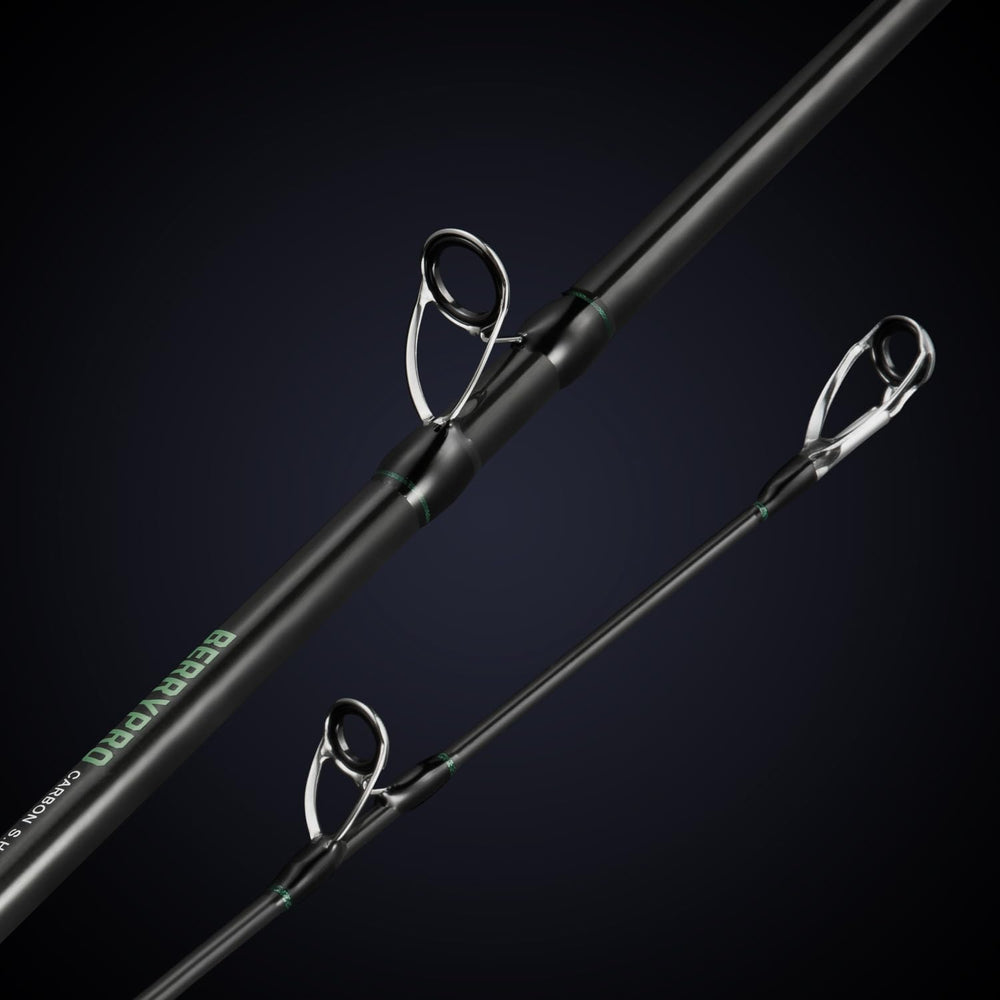 BERRYPRO reel seat close-up showing high-strength grip and comfort