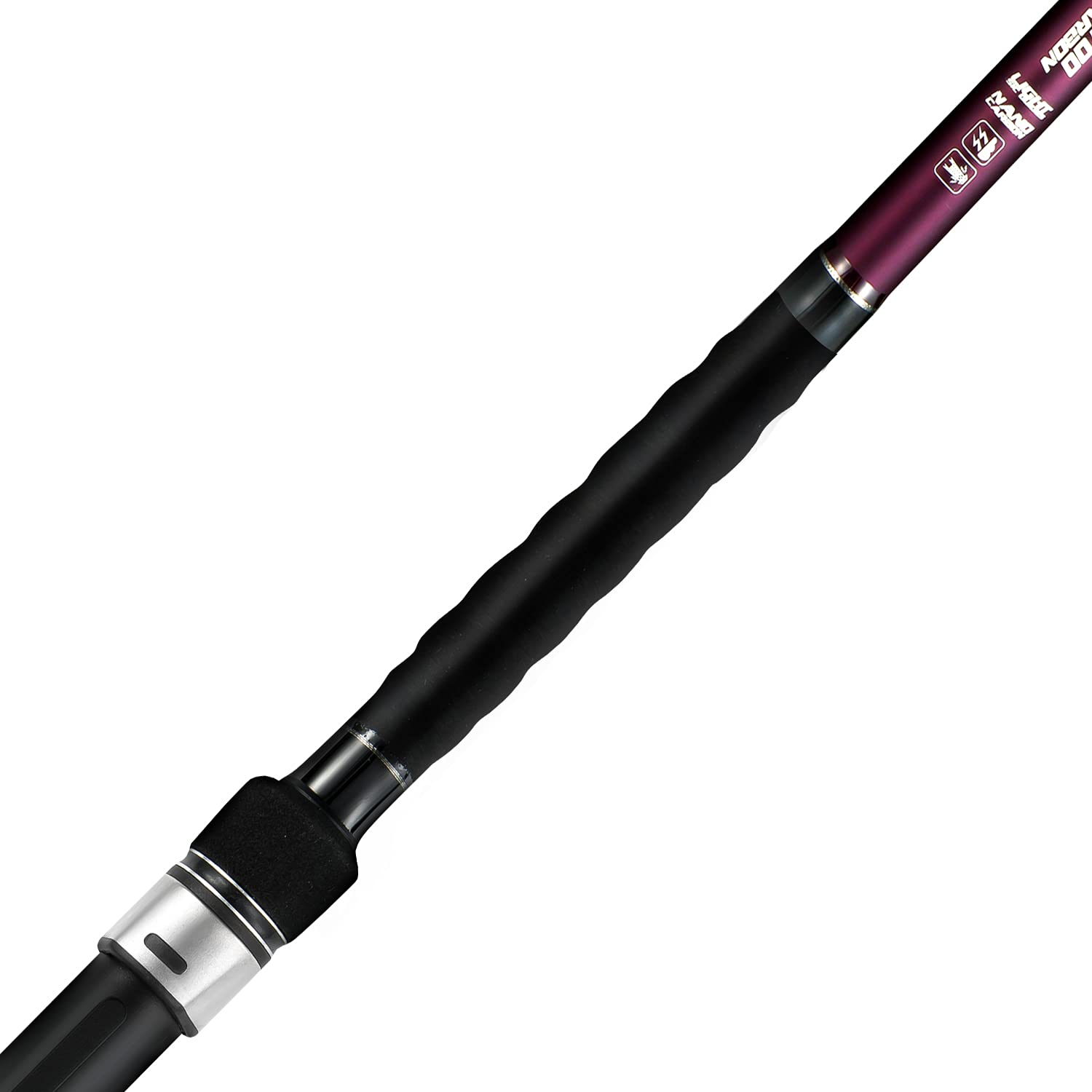 Berrypro Surf Spinning Rod textured carbon-fiber surface enhances grip and durability.