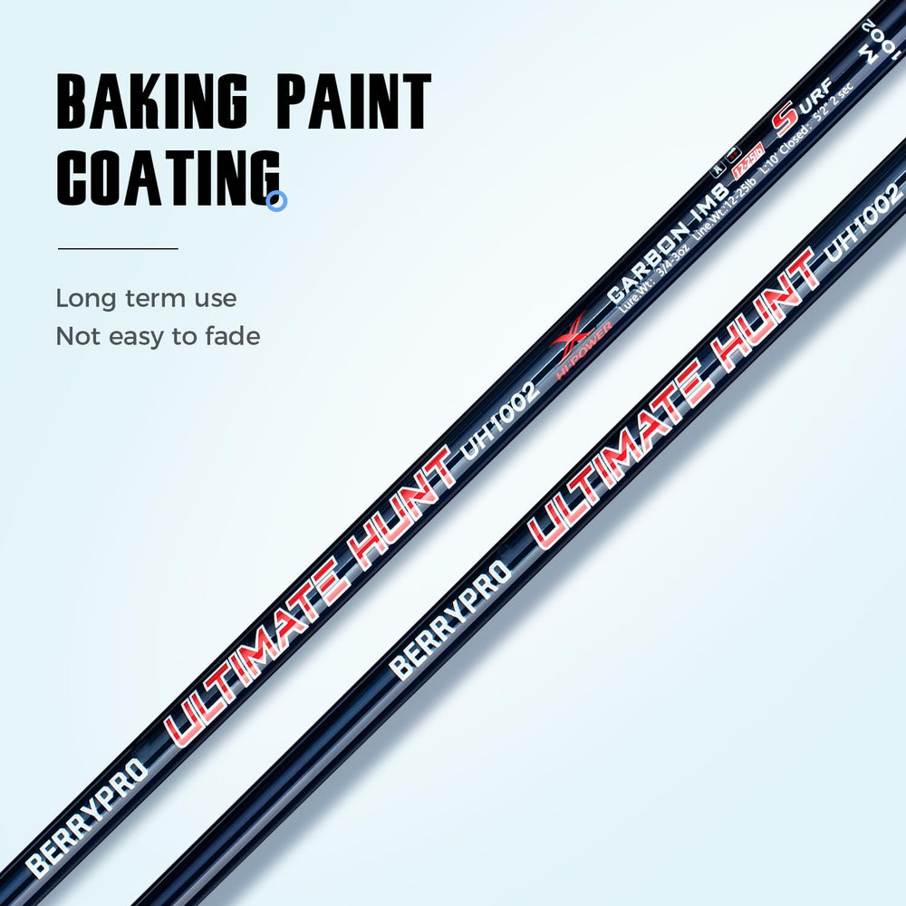 Close-up of Fuji guides on Berrypro surf rod