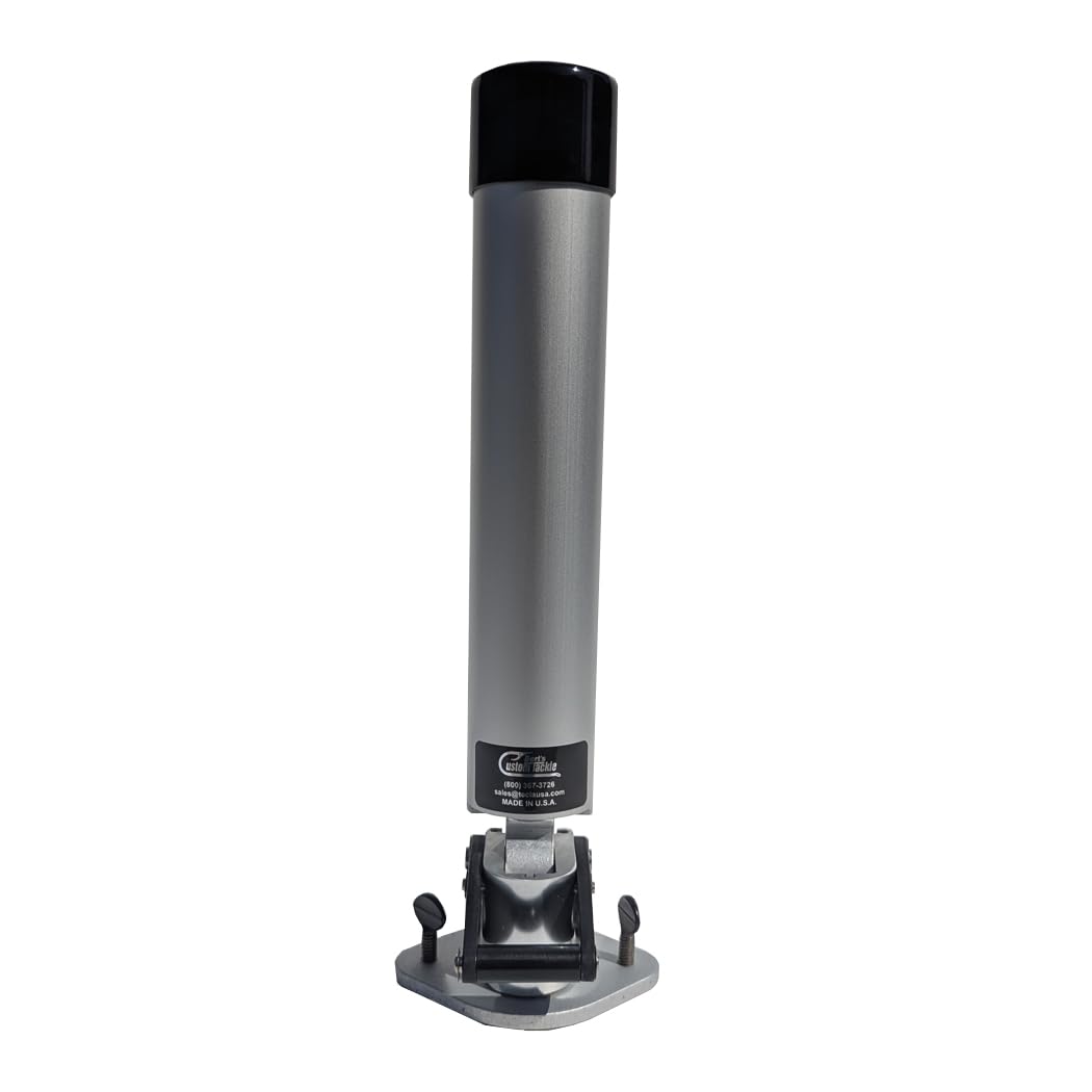 Bert's Custom Tackle adjustable rod holder side view highlights one-handed hook sets.