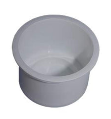 Bert's Custom Tackle budget white cup holder on track fits most cans for easy drink access.