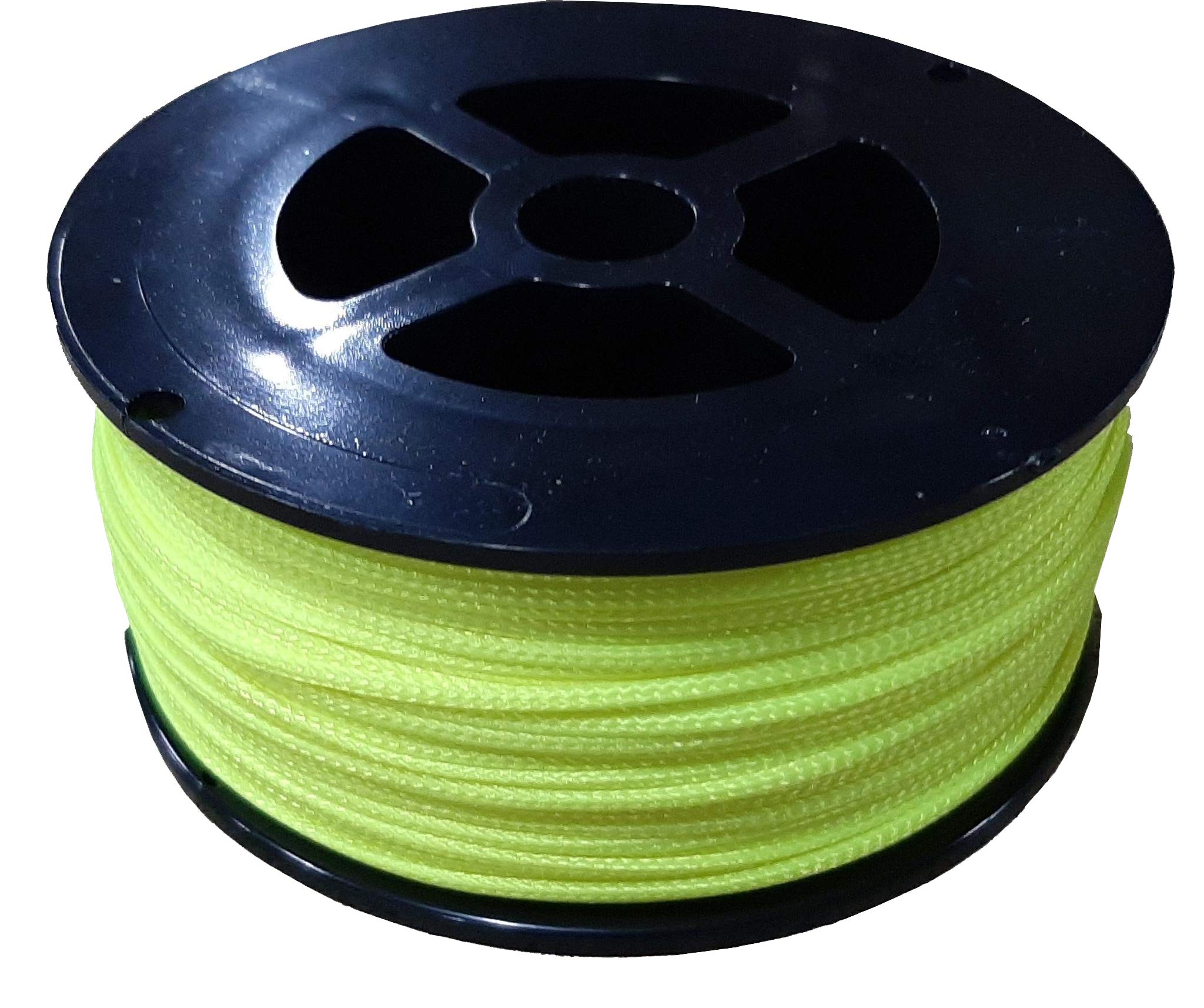 Bert's Custom Tackle mast line in hi-vis yellow for planer boards and heavy-duty use.