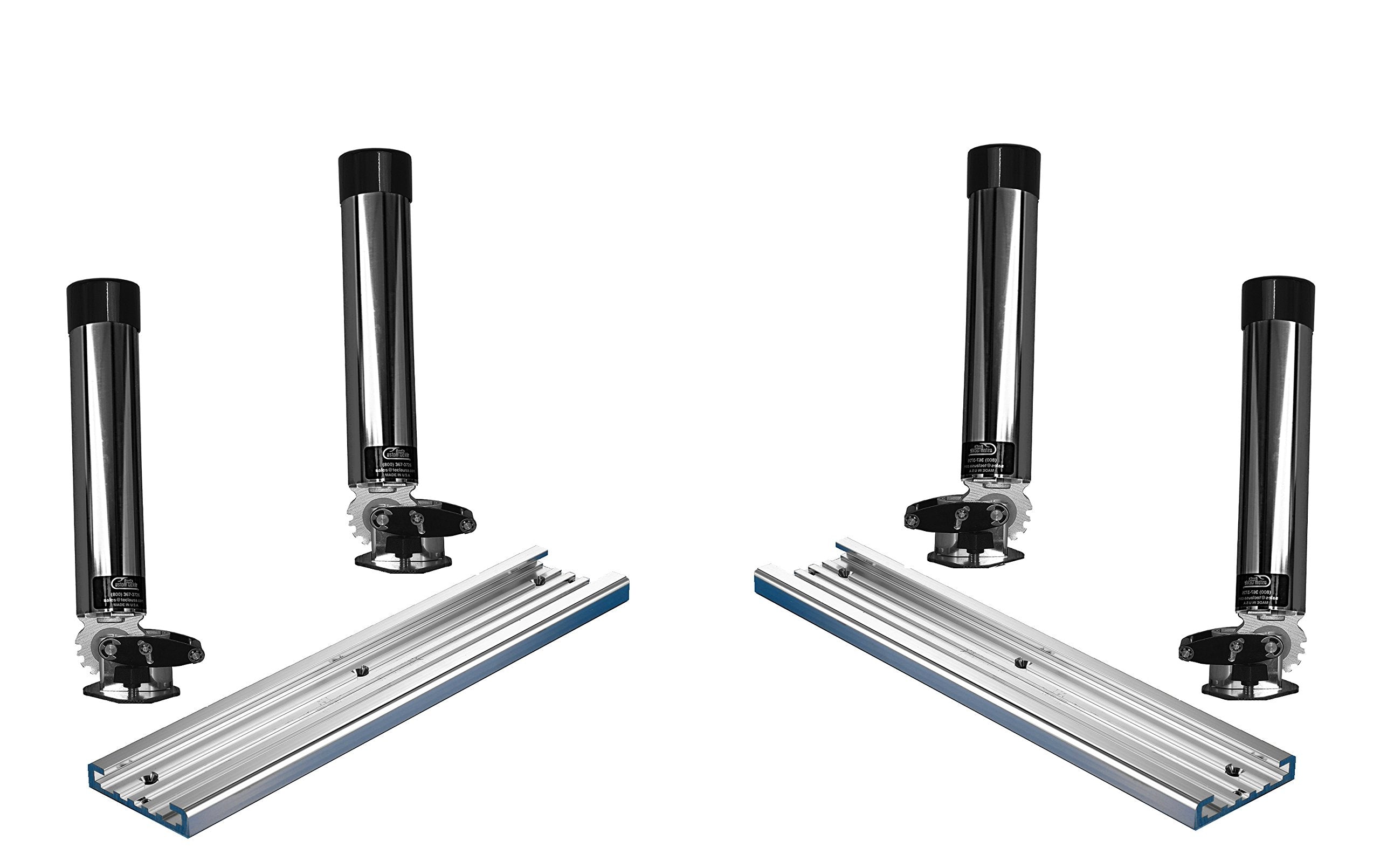 Bert's Custom Tackle MF5000 track installation for versatile boat mounting.