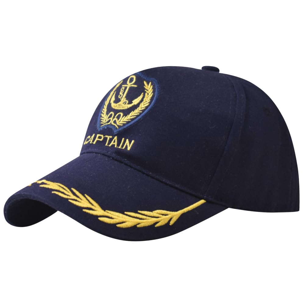 Besforta Anchor Captain Hat front view with embroidery for nautical style.