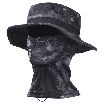 Besforta camo boonie hat front view, ideal for sun protection on hikes.
