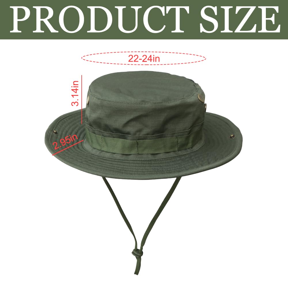Besforta camouflage boonie hat with vent holes keeps head cool.