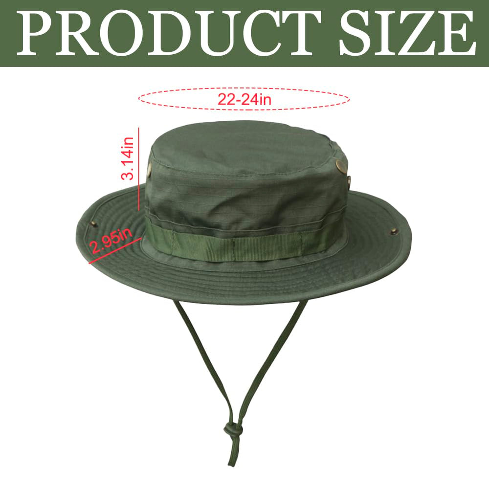 Besforta camouflage boonie hat with vent holes keeps head cool.