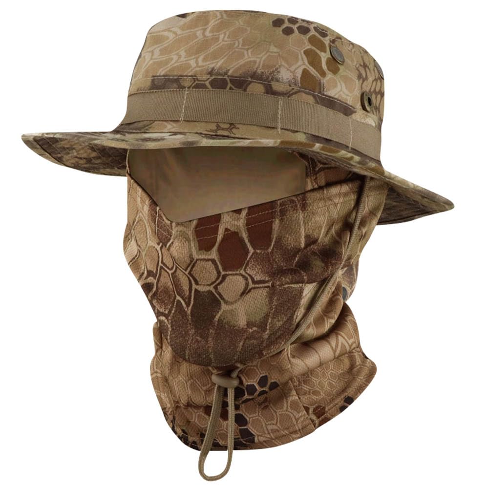 Besforta camo boonie hat with wide brim protecting from sun during outdoor adventures.