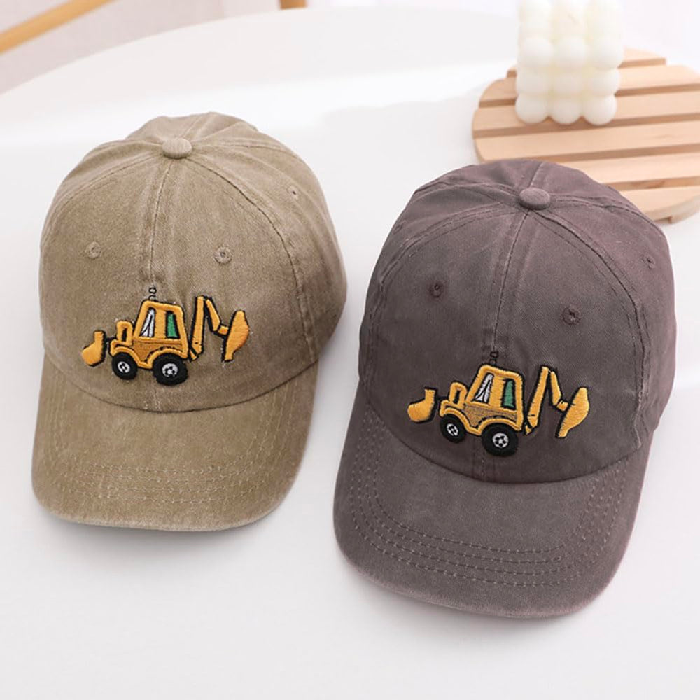 Besforta excavator embroidery detail, a stylish accessory for little builders.