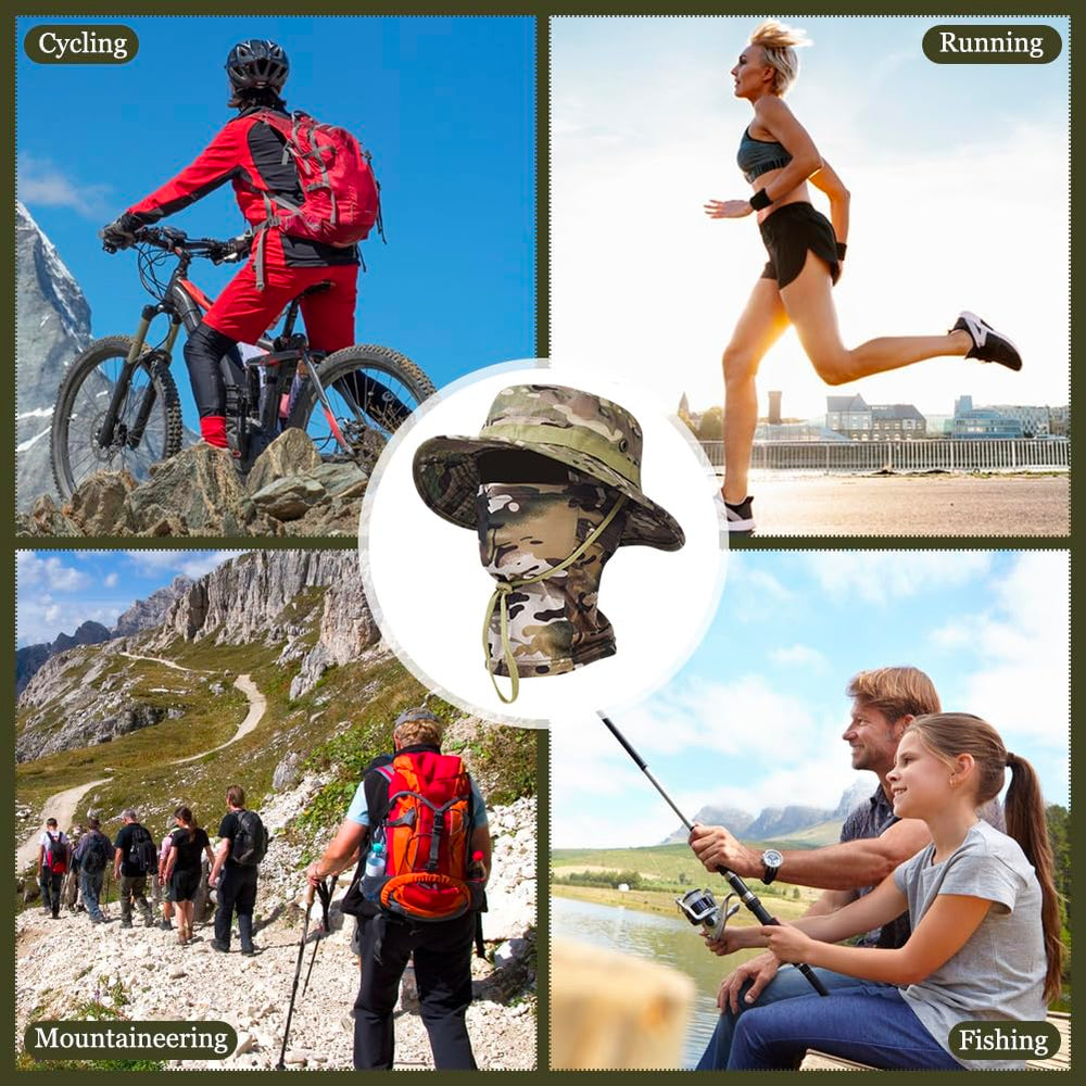 Besforta multi-use outdoor hat and mask set ideal for fishing and hiking.