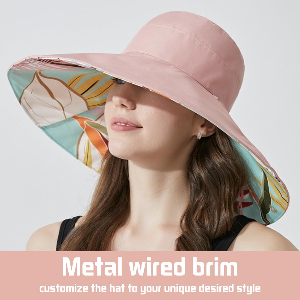 Besforta pink hat two-tone design complements casual and beach outfits