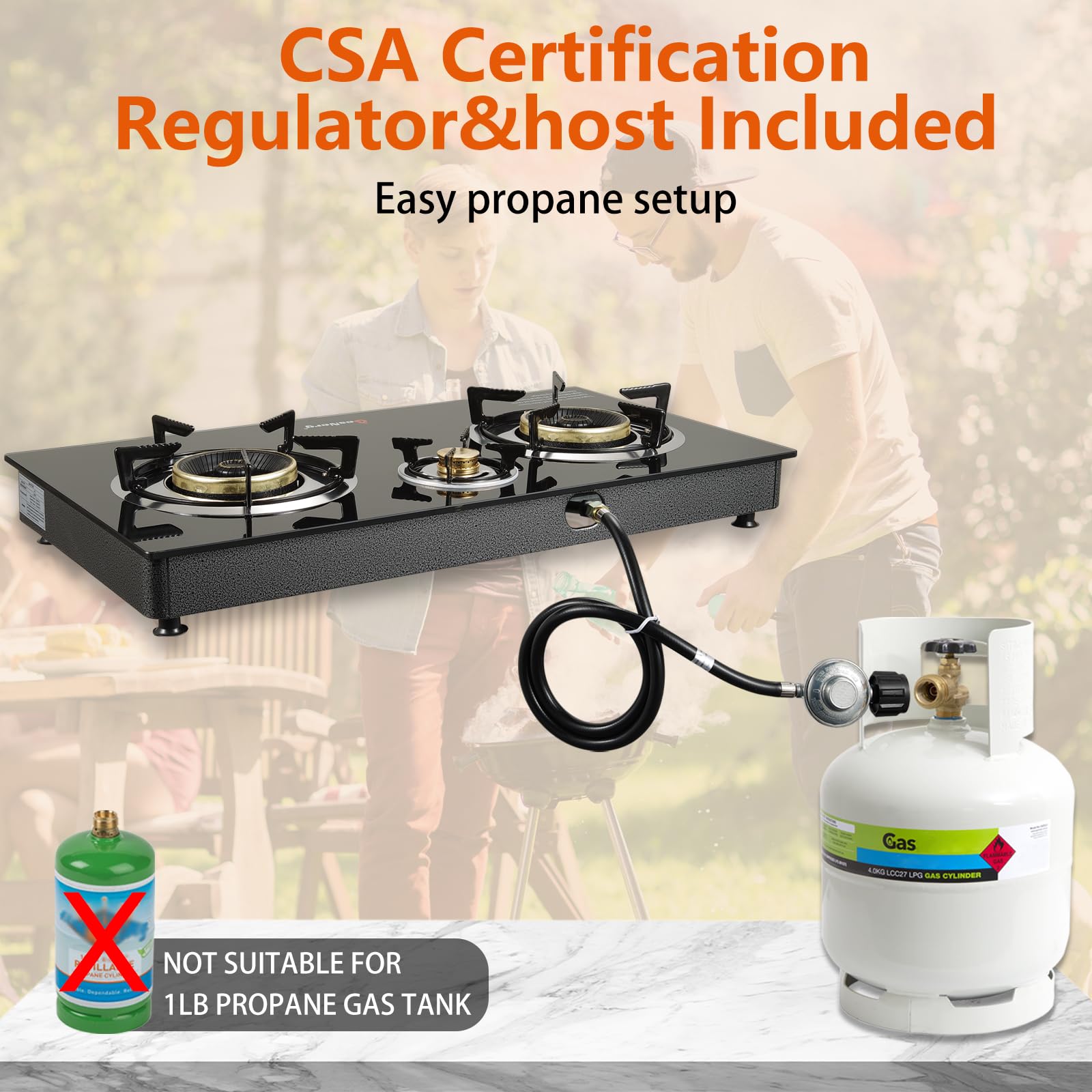 BesNerg propane stove outdoor setup for camping, RVs, and patios