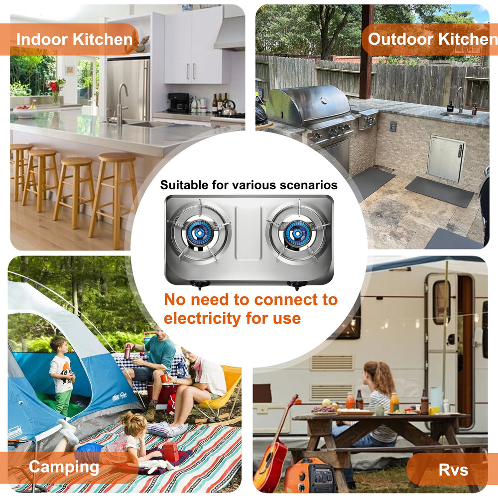 BesNerg propane stove top view highlighting durable metal construction