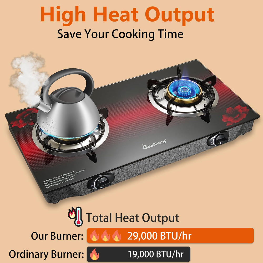 BesNerg two-burner outdoor setup ready for camping or RV use