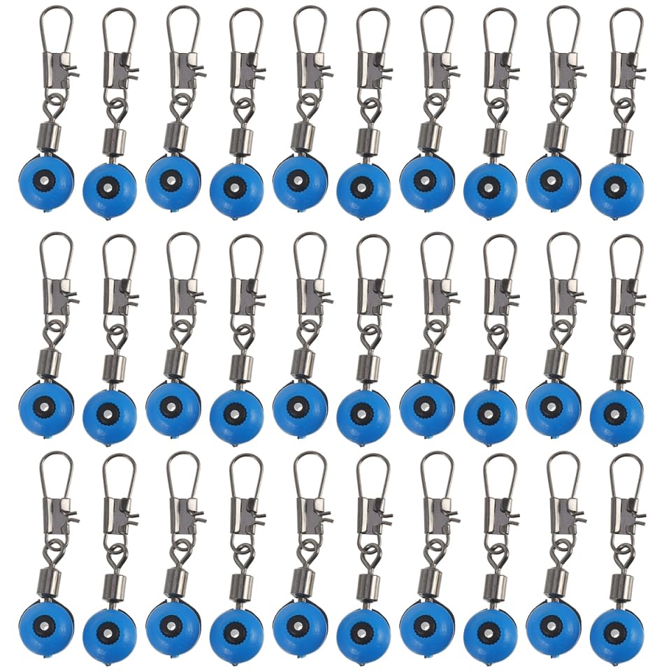 BESPORTBLE 100pcs blue sinker slides with swivel for line-twist reduction