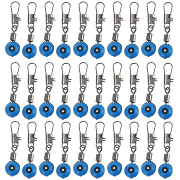 BESPORTBLE 100pcs blue sinker slides with swivel for line-twist reduction