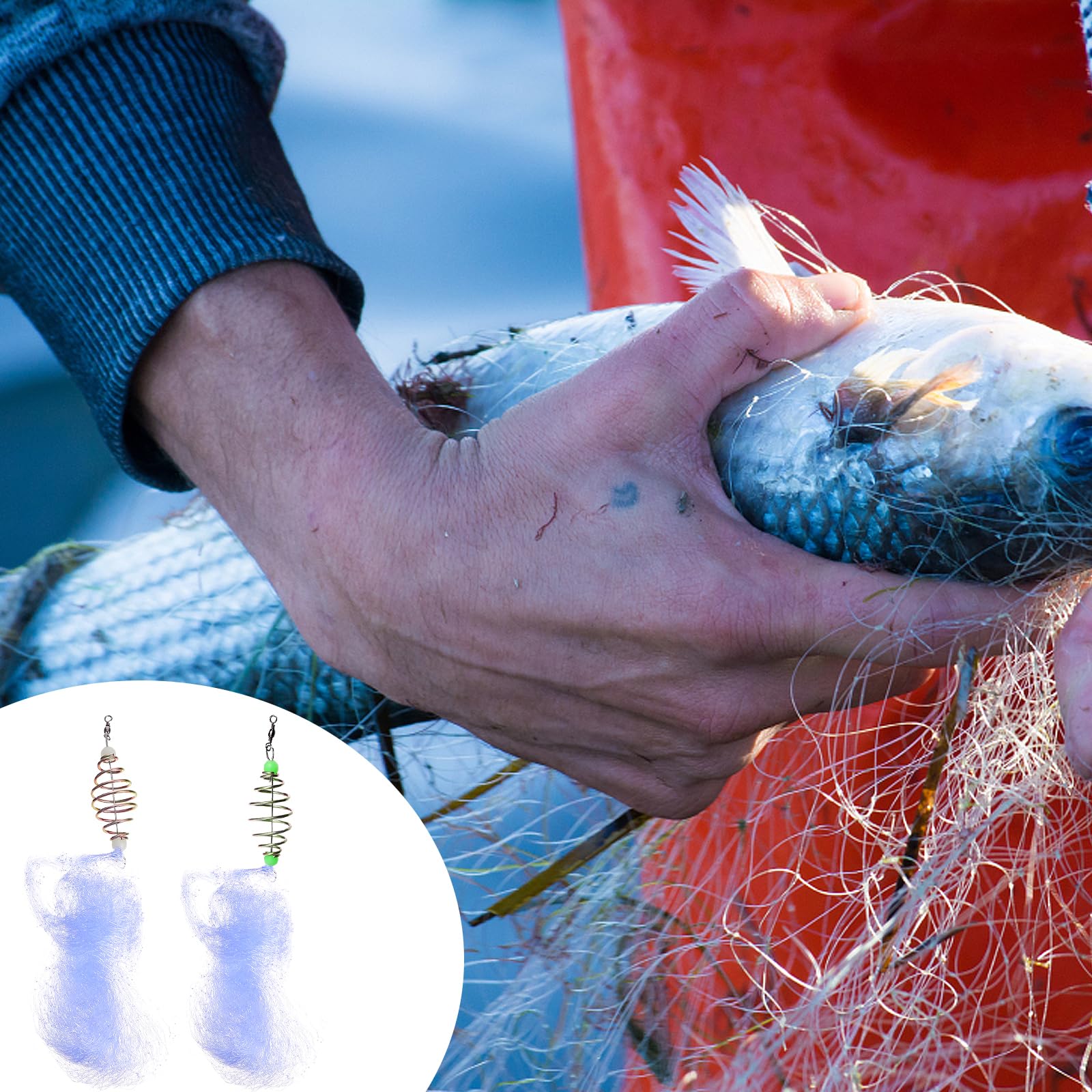 BESPORTBLE fishing net bait cage copper spring for night use and better attraction