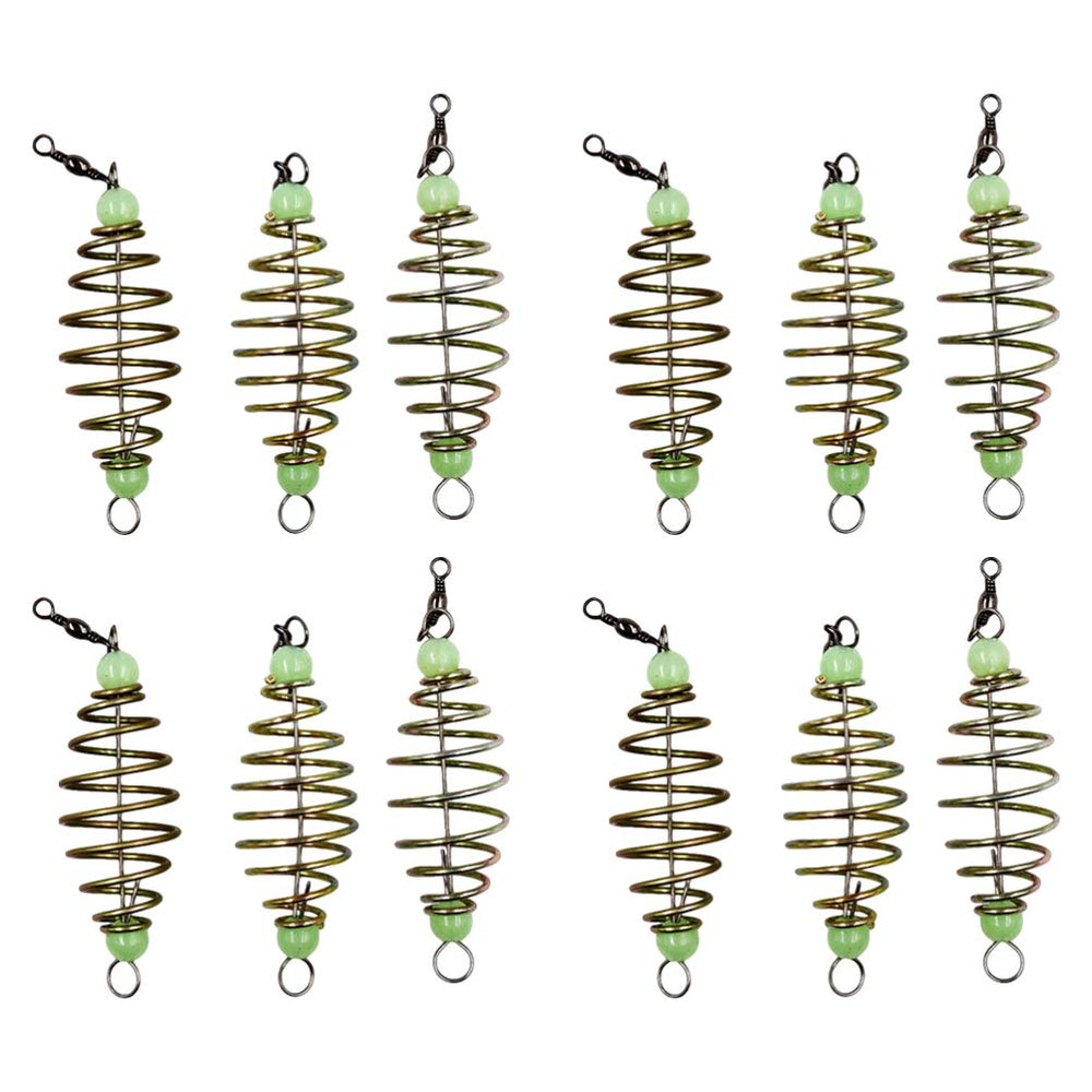 BESPORTBLE 12pcs Spring Fishing Feeder package front view