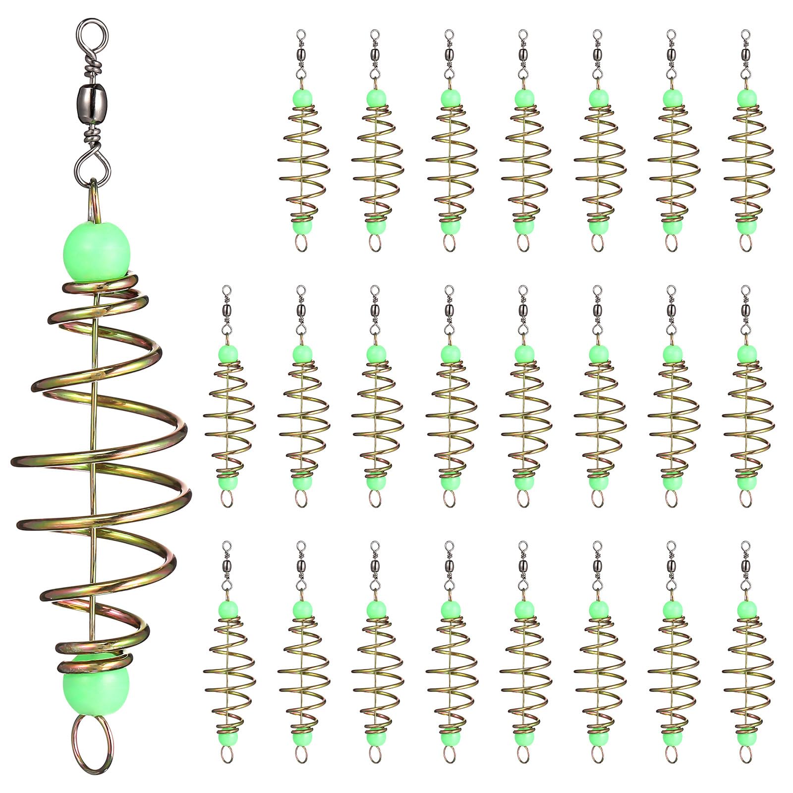BESPORTBLE 24Pcs bait cage carbon steel spring feeder front view