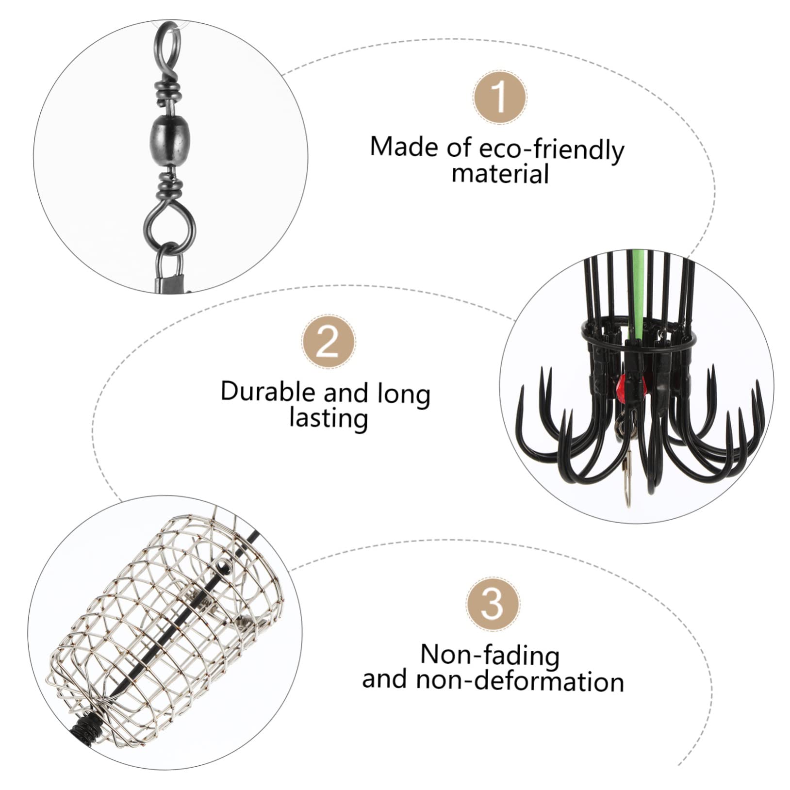 BESPORTBLE bait cage with metal construction emphasizes durability during long angling sessions.