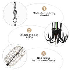 BESPORTBLE bait cage with metal construction emphasizes durability during long angling sessions.
