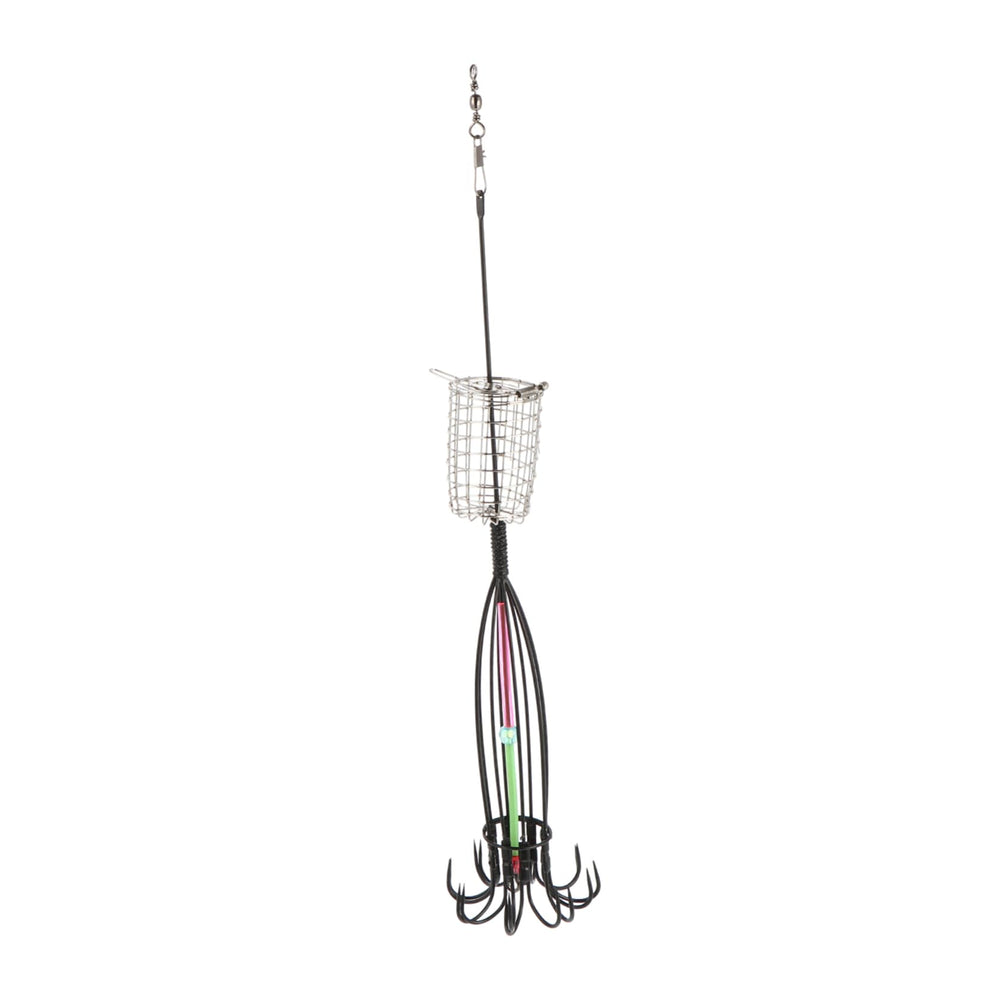 BESPORTBLE bait cage for sea fishing shows sturdy dual-cage design for tough saltwater conditions.