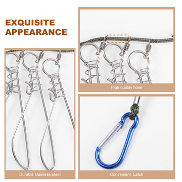 Besportble fish stringer with multiple snaps ready for field use
