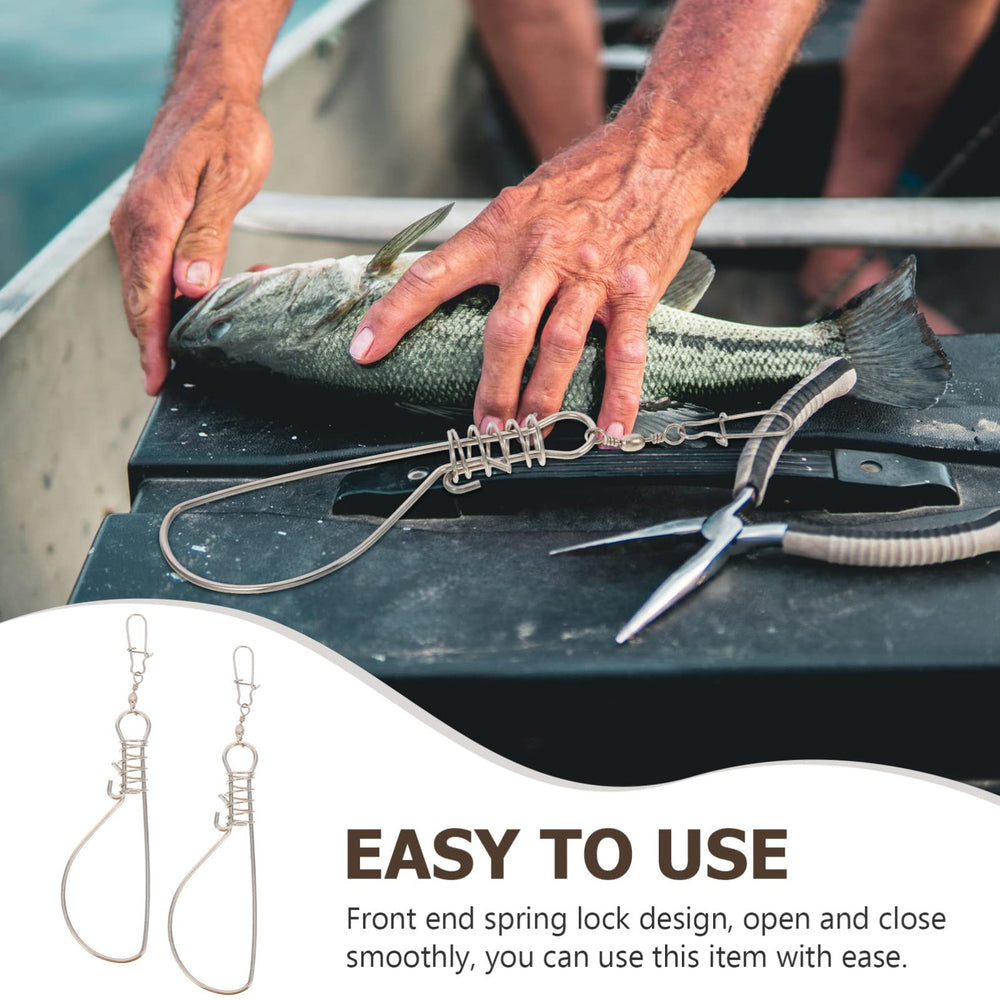 Besportble fishing stringer 10pcs stainless steel side view