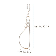 Close-up of stainless steel stringer with spring lock