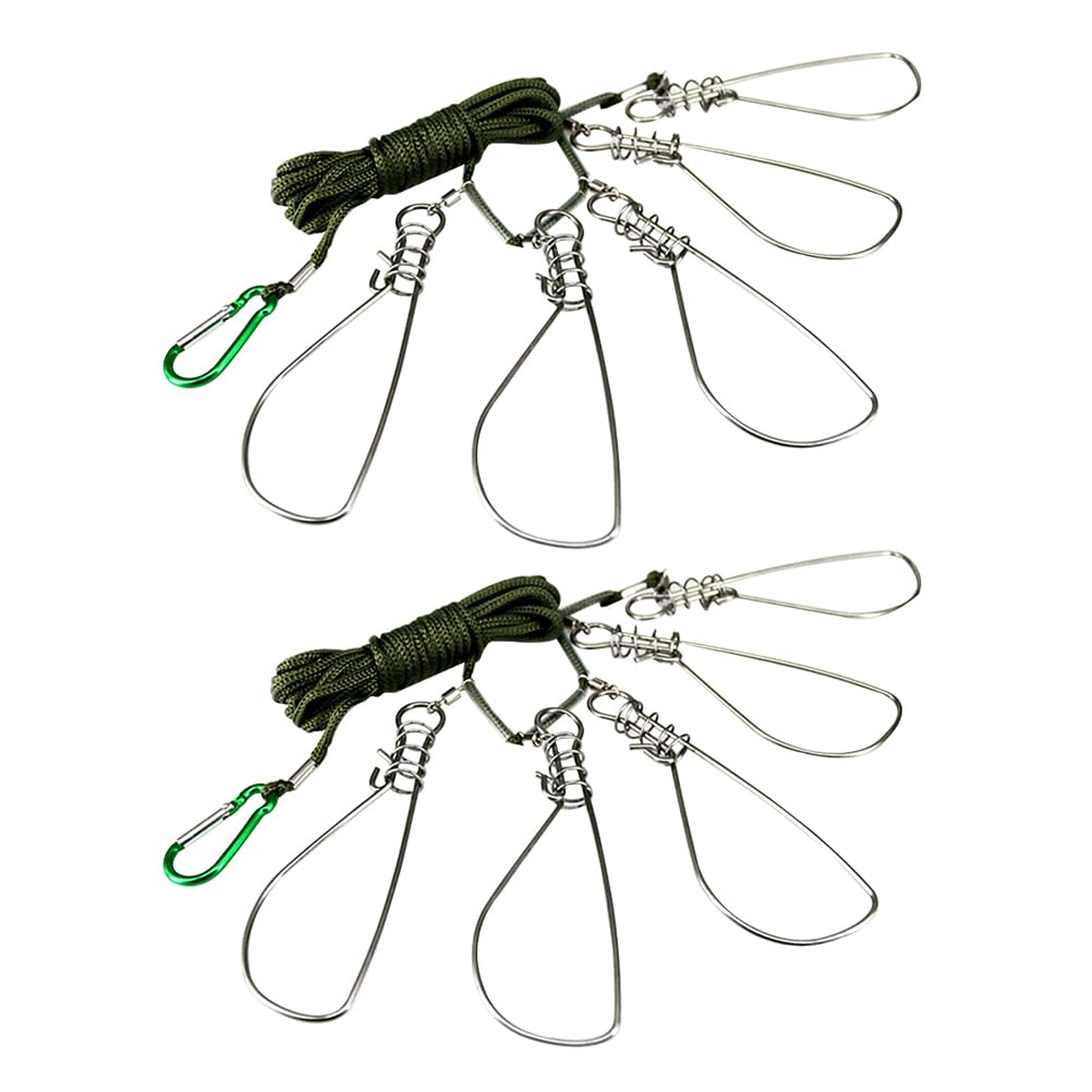 Besportble fishing stringer clip with two sets shown for kayak fishing