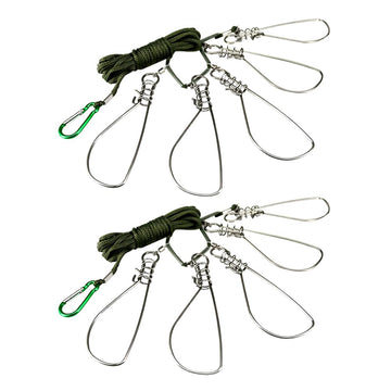 Besportble fishing stringer clip with two sets shown for kayak fishing