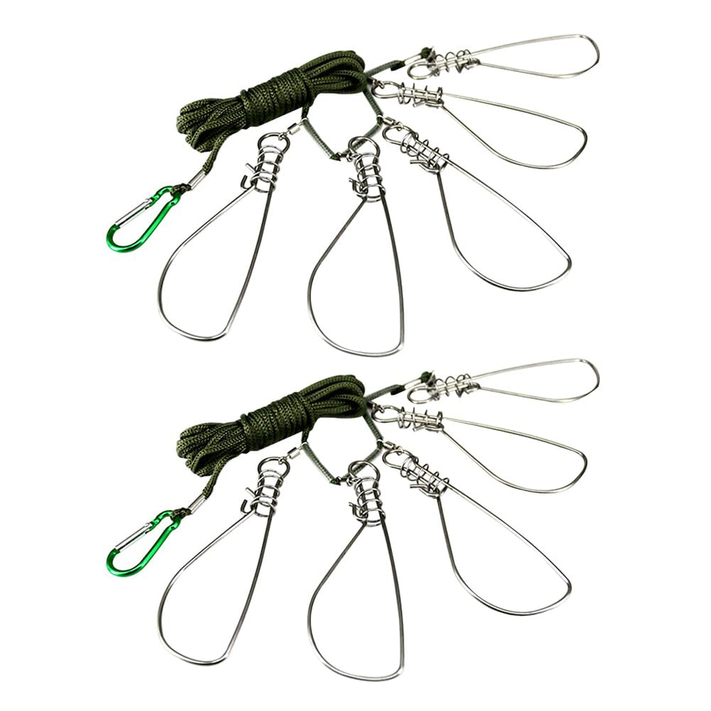 Besportble fishing stringer clip with two sets shown for kayak fishing