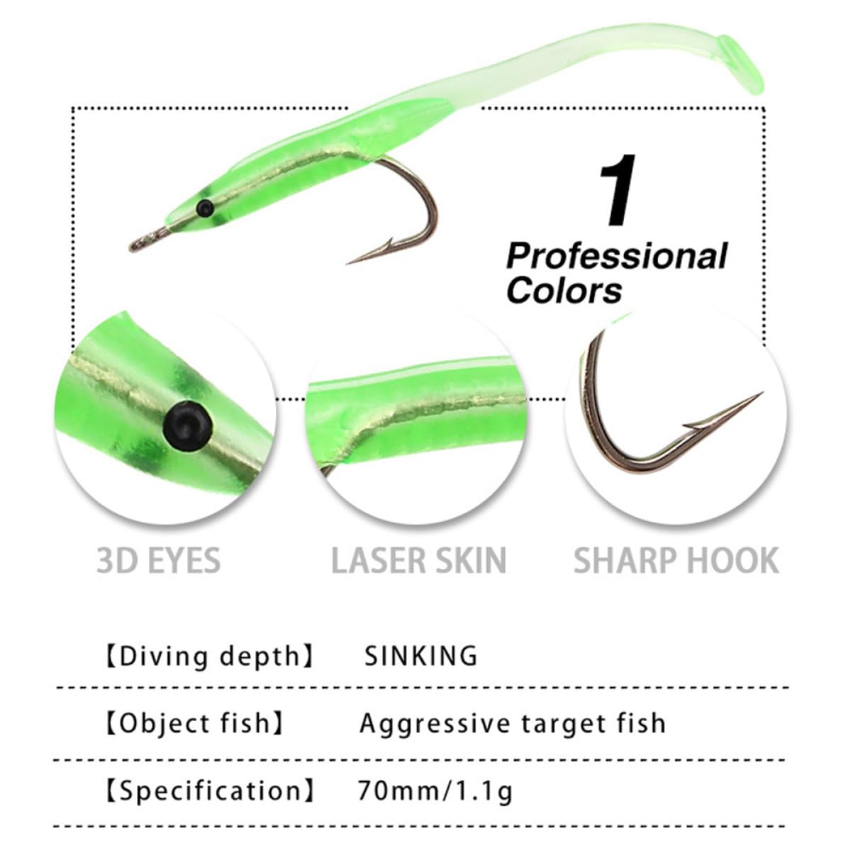 BesportBLE floating lure remains buoyant near the surface with hook