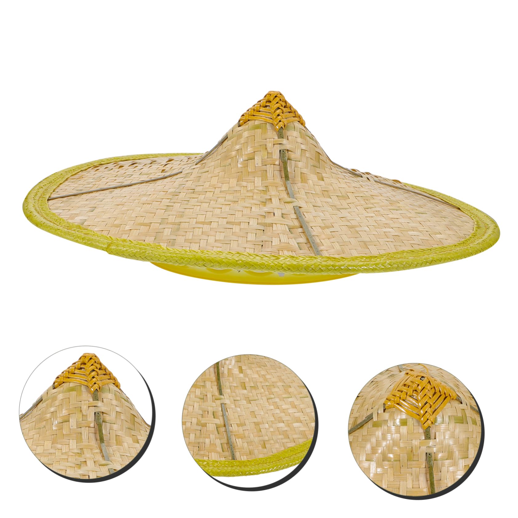 BESPORTBLE Japanese handmade bamboo hat with intricate weave for festival style