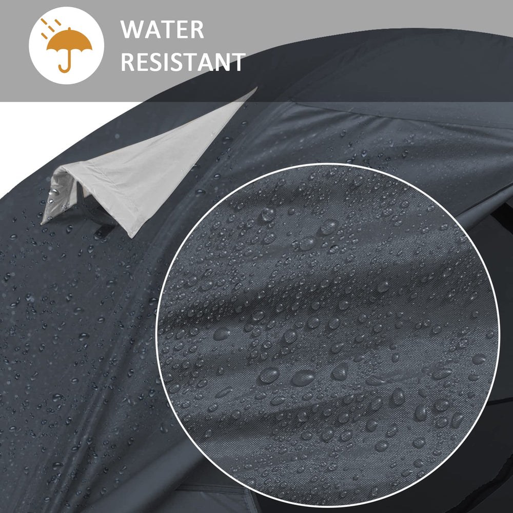 Bessport 2P tent seam-taped rainfly enhances rain protection for wet nights.